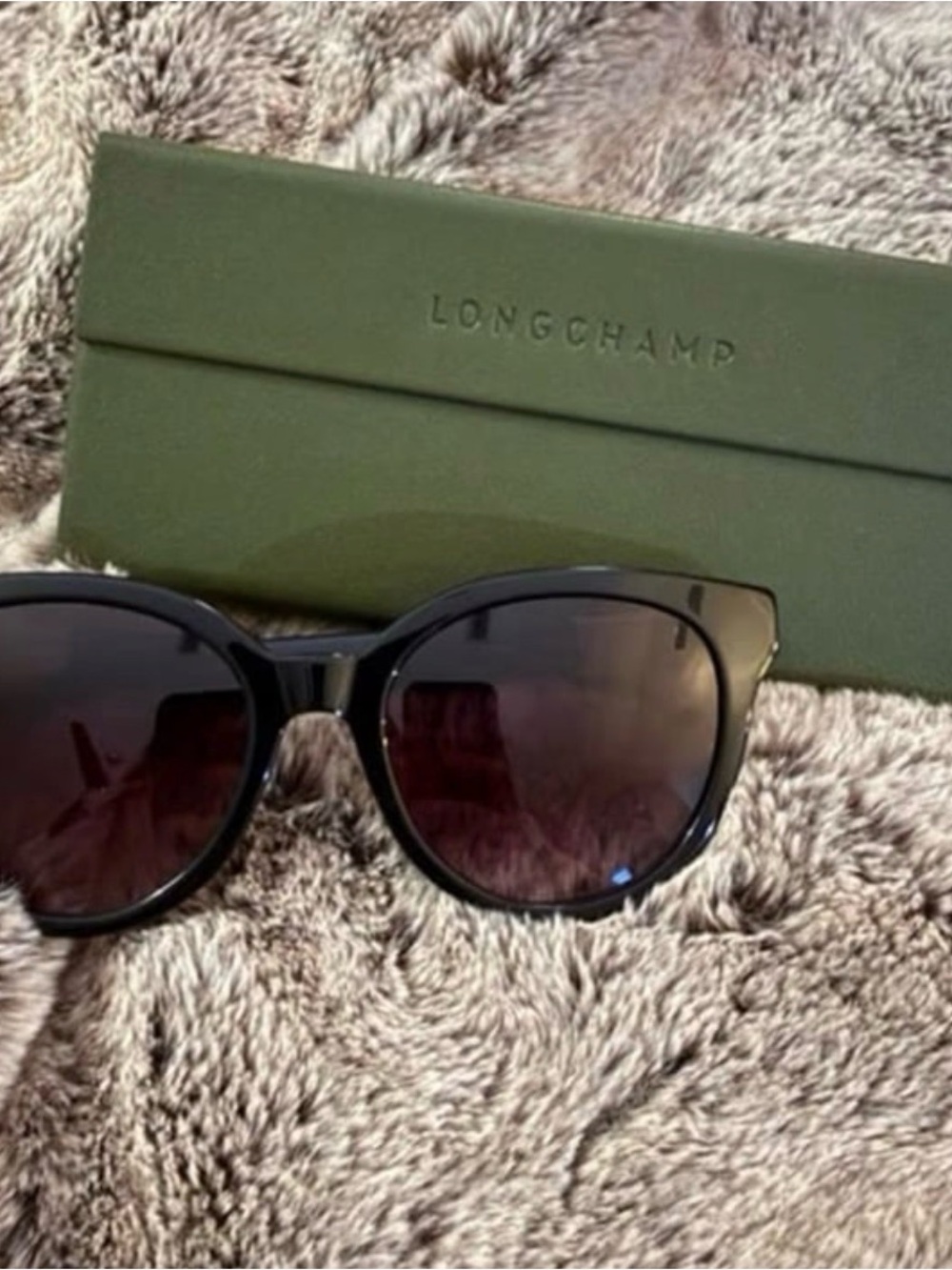 NEW Longchamp Black Cat Eye Sunglasses